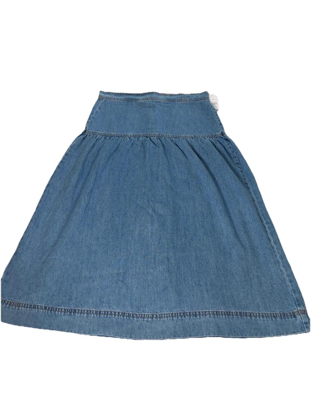 NWT Time and Tru Women's Size 10 Drapey Denim Skirt 33" Length